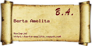 Berta Amelita névjegykártya